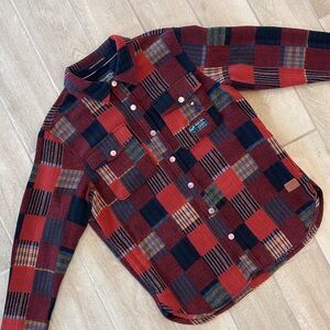 Scotch and Soda Men's Red and Black Plaid Shirt